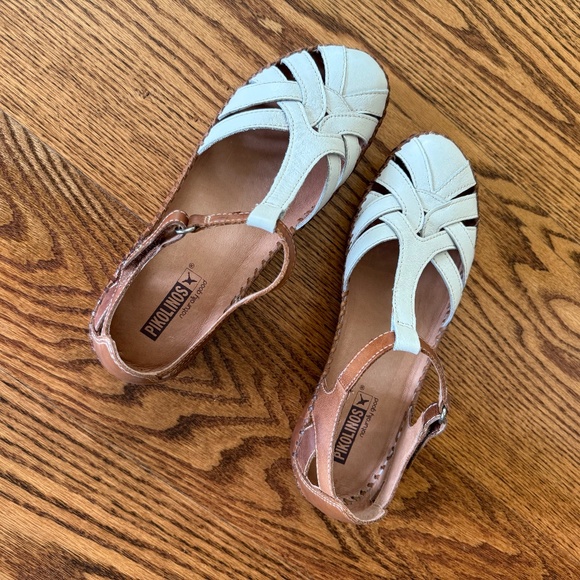 Pikolinos size 38 (8), white and cognac - Picture 1 of 7